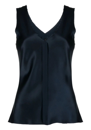 VOZ satin V-neck tank top - Blue