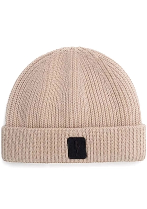 Neil Barrett logo-appliqué beanie - Neutrals