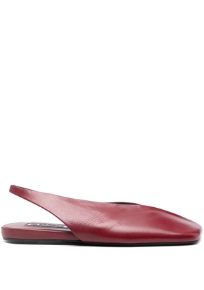Jil Sander leather ballet flats - Red
