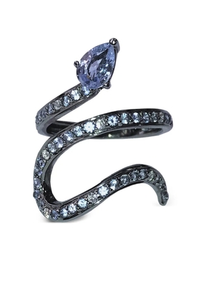 Stefere 18K white gold Snake sapphire and diamond ring - Silver