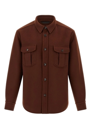 Brioni button-cuffed shirt jacket - Brown
