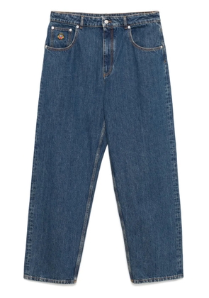 Bally logo-embroidered tapered jeans - Blue