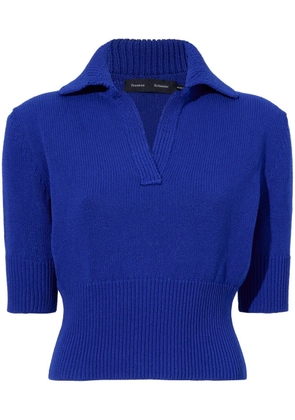 Proenza Schouler Reeve cotton-blend polo top - Blue