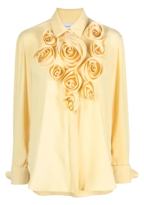 Viktor & Rolf crepe floral-appliqué shirt - Yellow