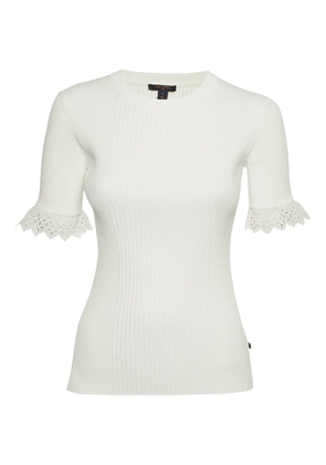 Louis Vuitton Pre-Owned eyelet-trim T-shirt - White