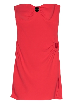 Giorgio Armani Pre-Owned 2000s cut-out ruched silk minidress - Red