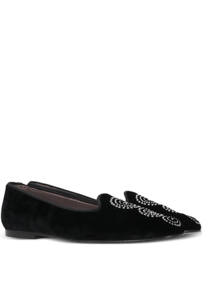 Castañer stud-embellishments velvet loafers - Black