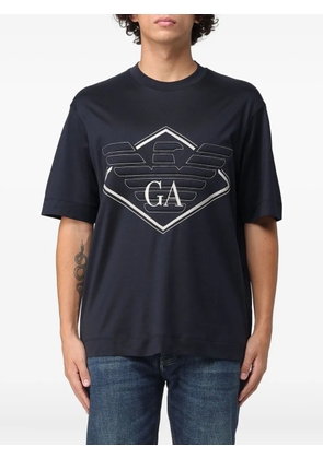 Emporio Armani embroidered T-shirt - Blue