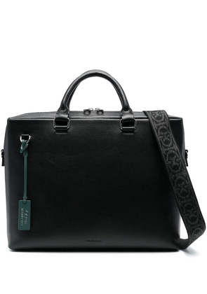 Coccinelle grained leather laptop bag - Black