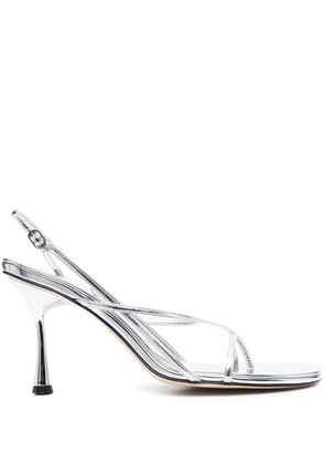 Studio Amelia 95mm metallic-finish open-toe sandals - Silver