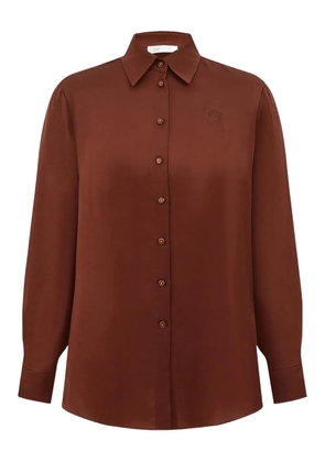 ZIMMERMANN long-sleeve silk shirt - Brown