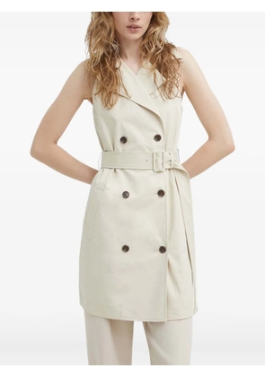 Theory button-up belted-detail jacket - Neutrals