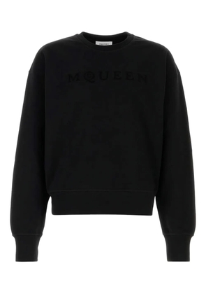 Alexander McQueen logo-embroidered cotton sweatshirt - Black
