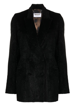 Philipp Plein metallic corduroy blazer - Black
