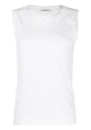 P.A.R.O.S.H. lace embroidery tank top - White