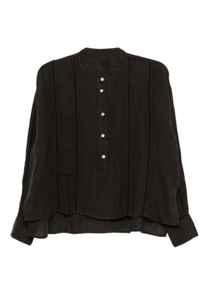 120% Lino button-detailed linen shirt - Black