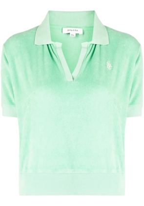 Sporty & Rich logo-embroidered polo top - Green