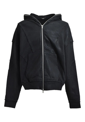 BREATH coated zip-up hoodie - Black