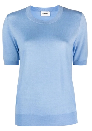 P.A.R.O.S.H. fine-knit short-sleeve jumper - Blue
