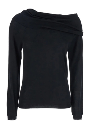 Semicouture off-shoulder long-sleeve T-shirt - Black