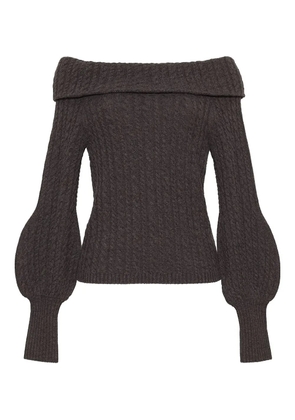 Cara Cara cable-knit off-the-shoulder sweater - Grey