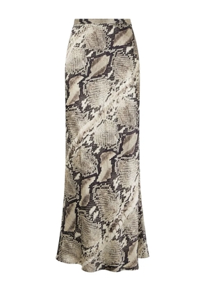 Roberto Cavalli snakeskin-print silk skirt - Neutrals