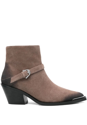 Coccinelle buckle-fastening pointed-toe boots - Brown
