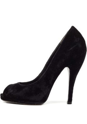 Gucci Pre-Owned 120mm velvet-finish heeled pumps - Black