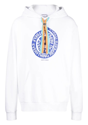 COUNTY OF MILAN swirl-print cotton hoodie - White