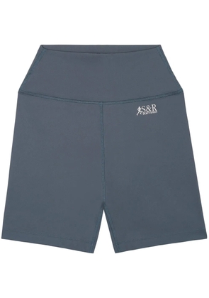 Sporty & Rich Action logo-print biker shorts - Blue