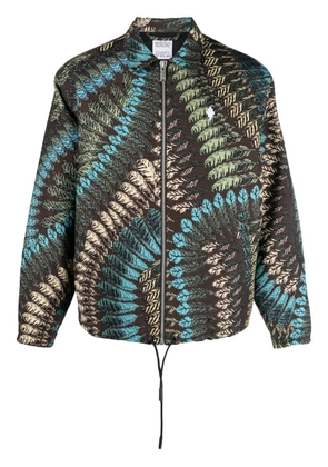 COUNTY OF MILAN leaf-jacquard bomber jacket - Brown