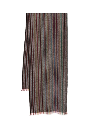Paul Smith striped fringed scarf - Black
