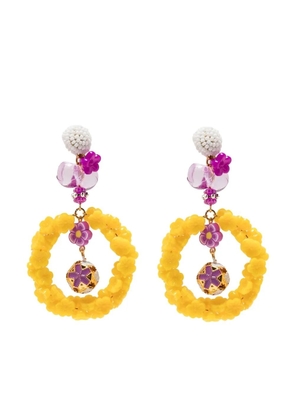 Amir Slama Bijoux floral appliqué drop earrings - Yellow