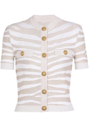 Balmain button-detail knitted cardigan - Neutrals