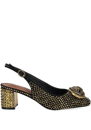 Kurt Geiger London 60mm Chelsea crystal-embellished slingback pumps - Black
