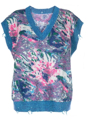 JNBY floral-jacquard mohair-blend vest - Multicolour