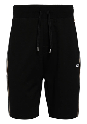 BOSS side-stripe logo-embroidered track shorts - Black
