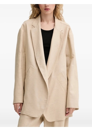 MMC STUDIO open-front linen top - Neutrals