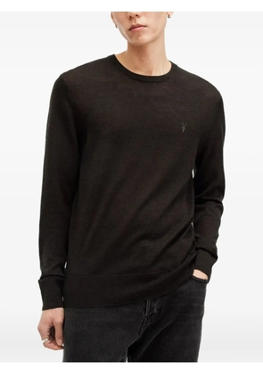 AllSaints embroidered-logo crew-neck sweater - Brown