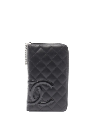 CHANEL Pre-Owned 2006-2008 CC Quilted Lambskin Cambon Ligne Wallet long wallets - Black