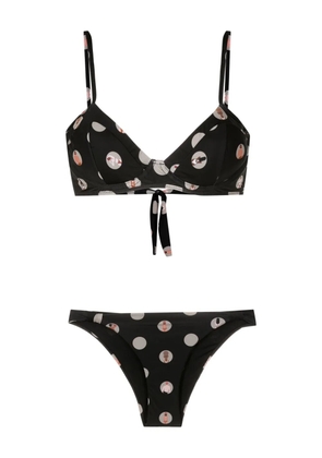 Amir Slama graphic-print underwire bikini - Black