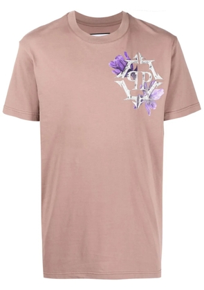 Philipp Plein logo-print cotton T-shirt - Brown