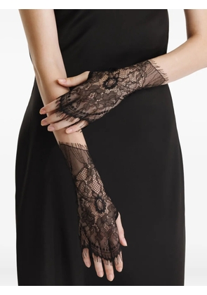 2310 STUDIO lace-trimmed fingerless gloves - Black
