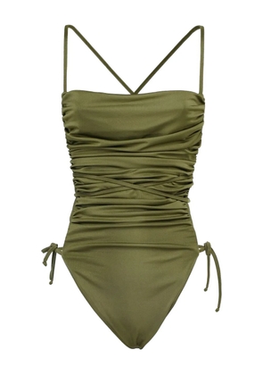 La Semaine ruched cross-back swimsuit - Green