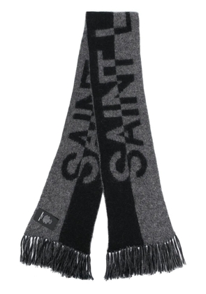 Saint Laurent intarsia-knit logo scarf - Black
