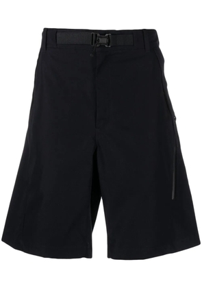 C.P. Company logo-print belted-waist shorts - Blue
