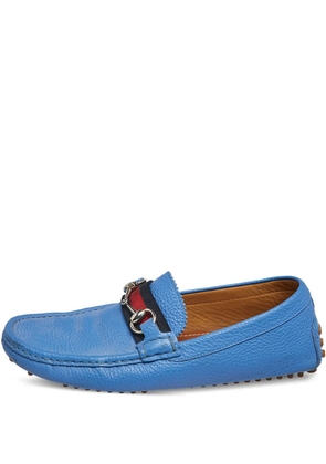 Gucci Pre-Owned Horsebit leather loafers - Blue