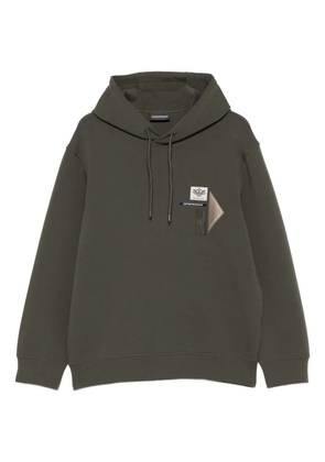 Emporio Armani logo-appliqué hoodie - Green