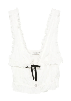 Alessandra Rich bow-detail sleeveless top - White
