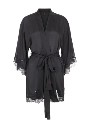 Kiki de Montparnasse belted silk robe - Black